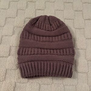 Furtalk Mauve Purple Slouchy Knit Beanie